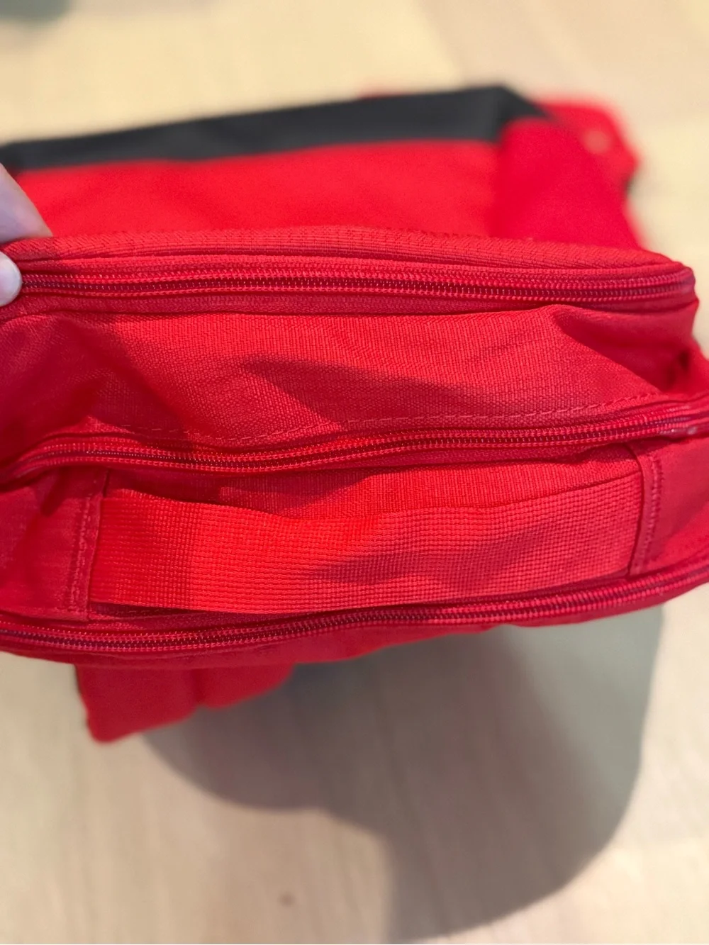 New Nike Brasilia red and Black medium Men's Backpack with White Swoosh